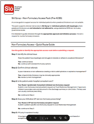 Slõ Syrup Non Formulary Access Pack NHS